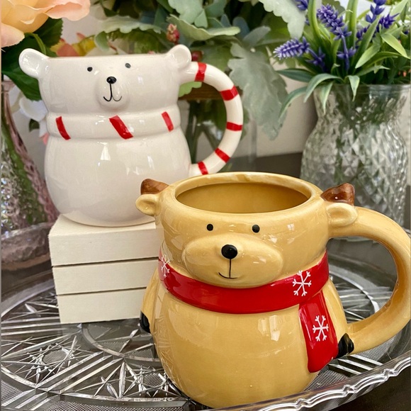 🆕🎄☕️ LIMITED EDITION CHRISTMAS BEAR HOLIDAY MUGS! SET OF 4! BRAND NEW NEVER USED - Picture 4 of 9